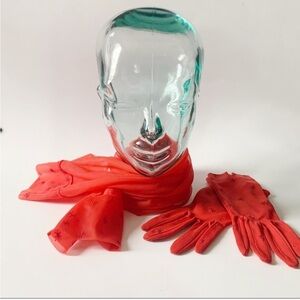 Vintage mid century scarf and matching glove set.